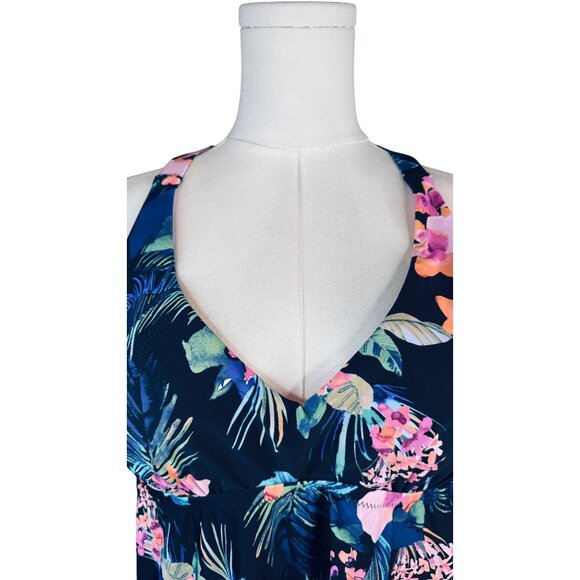 2/$30 NWT Raisins Curve Size 14 Floral Tankini Top Plus Black Pink Blue - Picture 14 of 16
